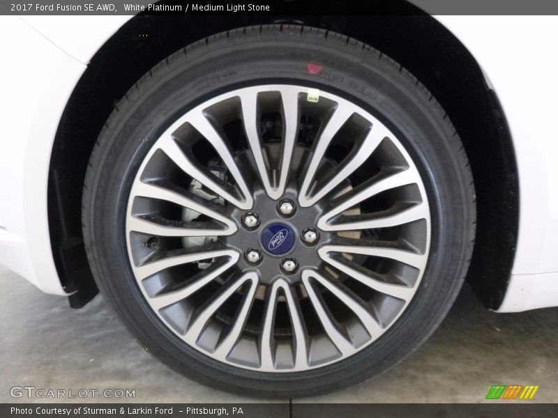 White Platinum / Medium Light Stone 2017 Ford Fusion SE AWD
