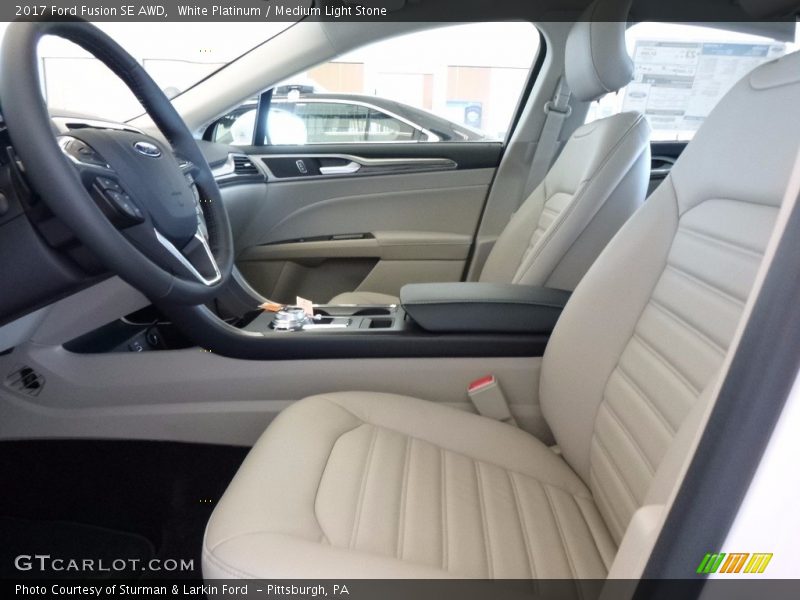 White Platinum / Medium Light Stone 2017 Ford Fusion SE AWD