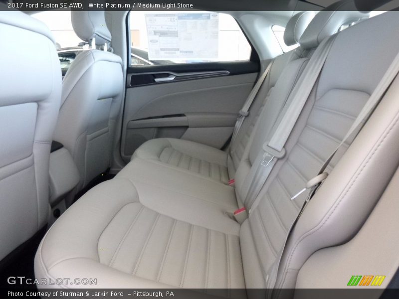 White Platinum / Medium Light Stone 2017 Ford Fusion SE AWD