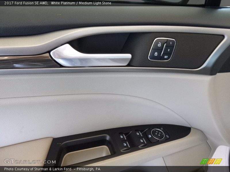White Platinum / Medium Light Stone 2017 Ford Fusion SE AWD