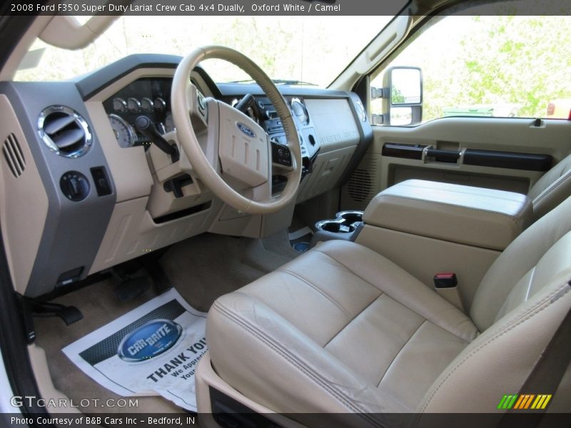 Oxford White / Camel 2008 Ford F350 Super Duty Lariat Crew Cab 4x4 Dually