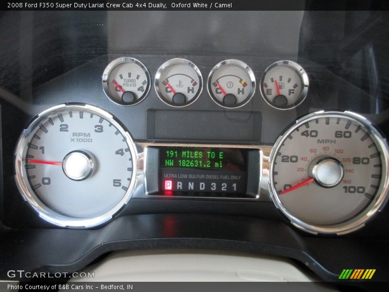 Oxford White / Camel 2008 Ford F350 Super Duty Lariat Crew Cab 4x4 Dually