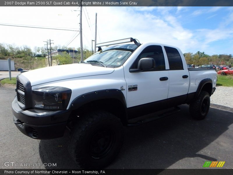 Bright White / Medium Slate Gray 2007 Dodge Ram 2500 SLT Quad Cab 4x4