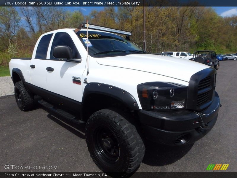 Bright White / Medium Slate Gray 2007 Dodge Ram 2500 SLT Quad Cab 4x4