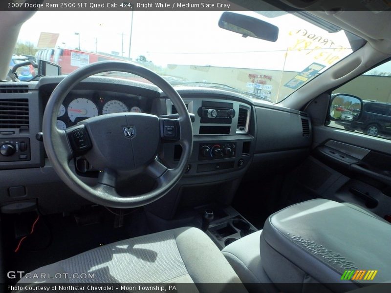 Bright White / Medium Slate Gray 2007 Dodge Ram 2500 SLT Quad Cab 4x4