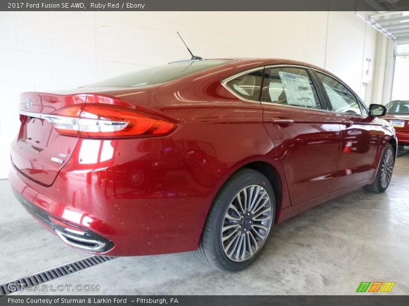 Ruby Red / Ebony 2017 Ford Fusion SE AWD