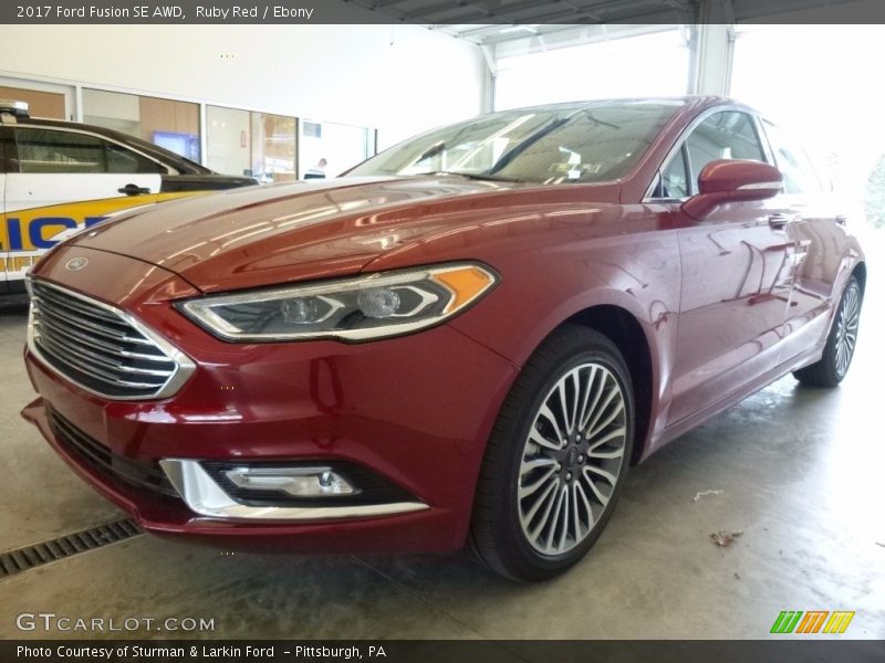 Ruby Red / Ebony 2017 Ford Fusion SE AWD