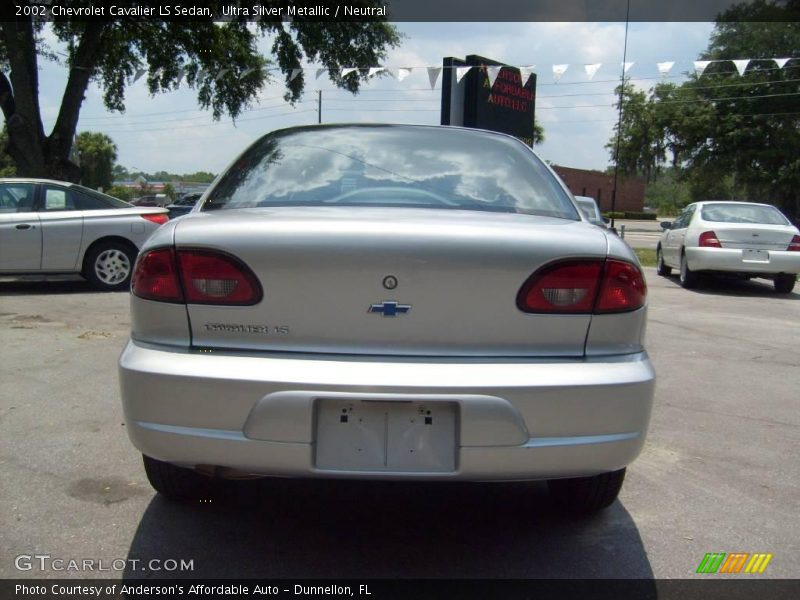 Ultra Silver Metallic / Neutral 2002 Chevrolet Cavalier LS Sedan