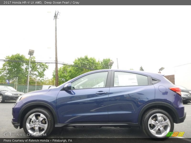 Deep Ocean Pearl / Gray 2017 Honda HR-V LX AWD