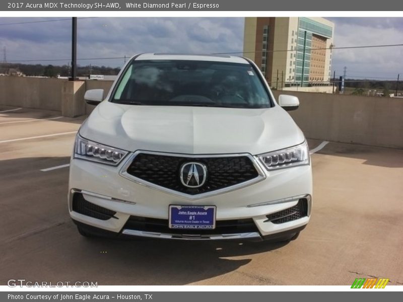White Diamond Pearl / Espresso 2017 Acura MDX Technology SH-AWD