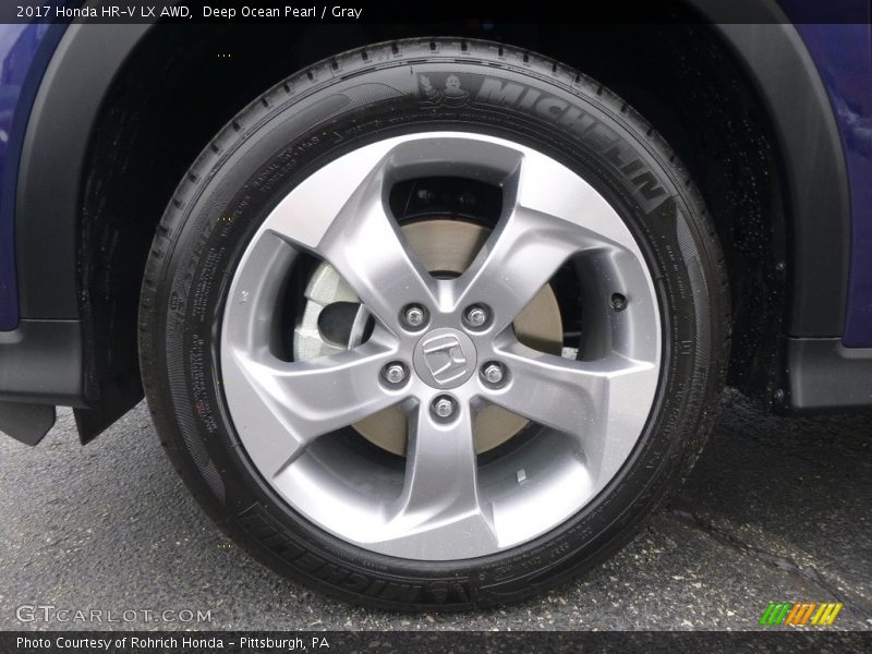 Deep Ocean Pearl / Gray 2017 Honda HR-V LX AWD