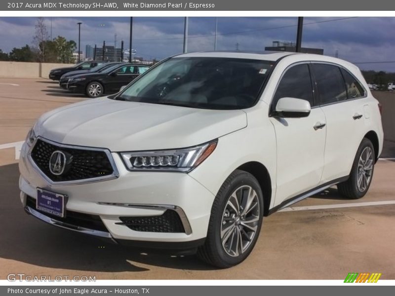 White Diamond Pearl / Espresso 2017 Acura MDX Technology SH-AWD