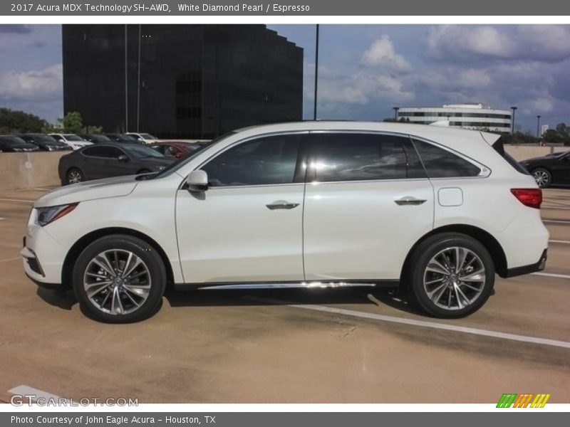 White Diamond Pearl / Espresso 2017 Acura MDX Technology SH-AWD