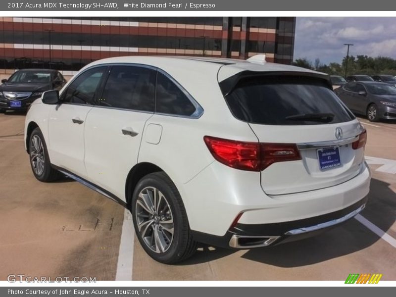 White Diamond Pearl / Espresso 2017 Acura MDX Technology SH-AWD