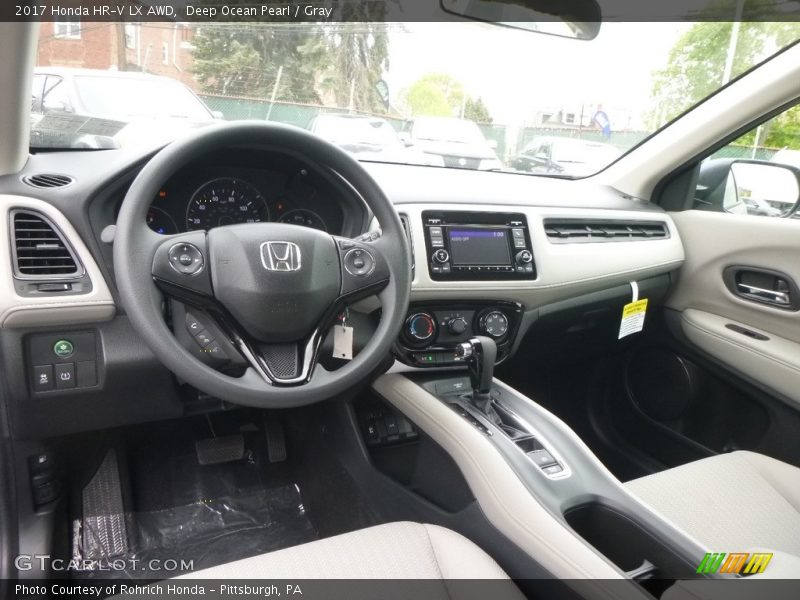 Deep Ocean Pearl / Gray 2017 Honda HR-V LX AWD