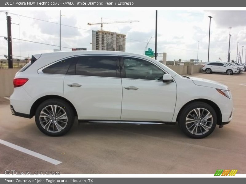 White Diamond Pearl / Espresso 2017 Acura MDX Technology SH-AWD