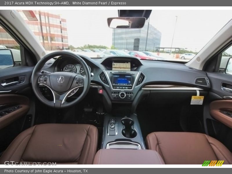 White Diamond Pearl / Espresso 2017 Acura MDX Technology SH-AWD