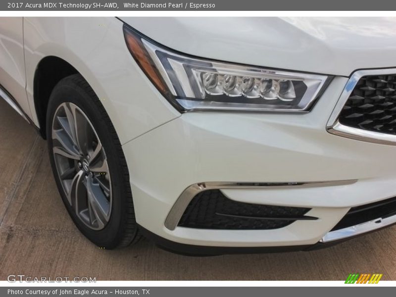 White Diamond Pearl / Espresso 2017 Acura MDX Technology SH-AWD