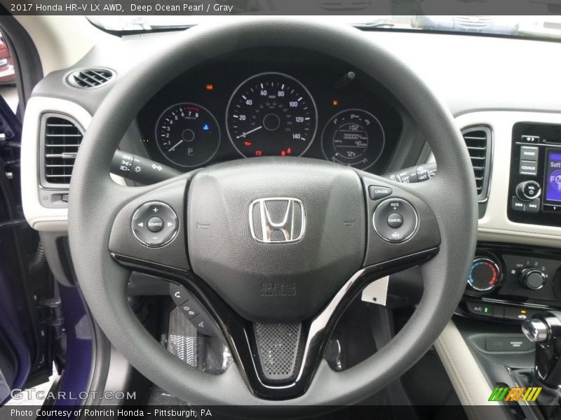 Deep Ocean Pearl / Gray 2017 Honda HR-V LX AWD
