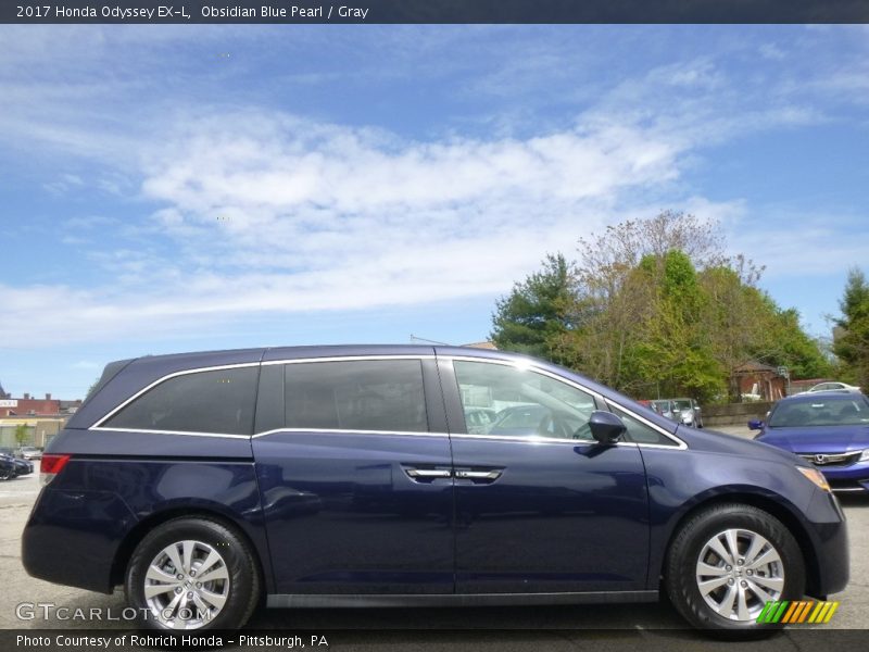 Obsidian Blue Pearl / Gray 2017 Honda Odyssey EX-L