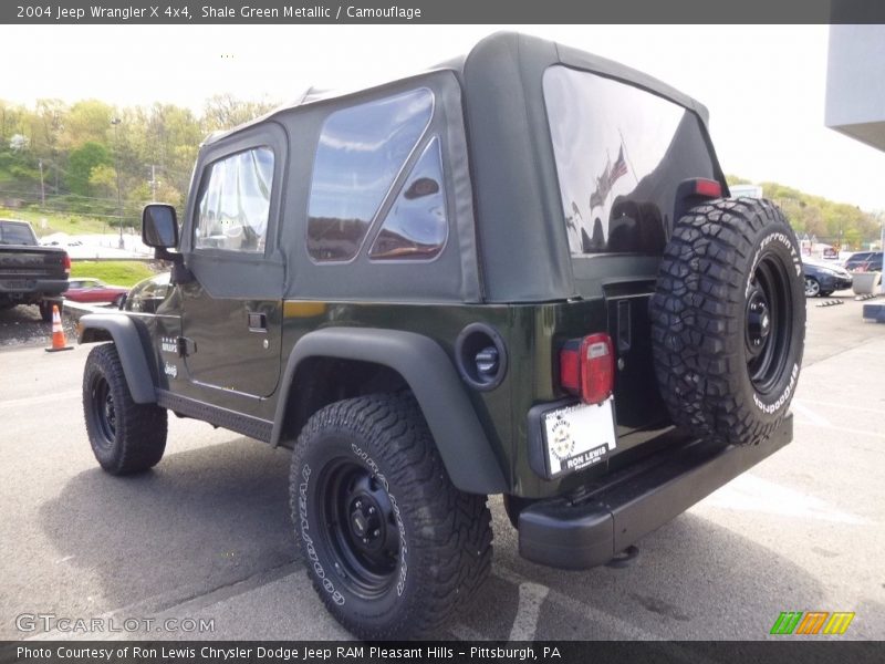 Shale Green Metallic / Camouflage 2004 Jeep Wrangler X 4x4
