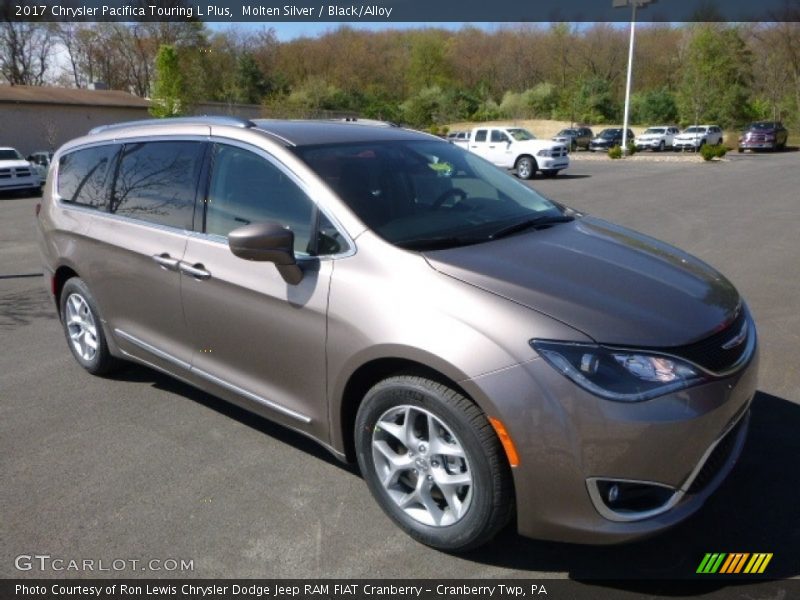 Molten Silver / Black/Alloy 2017 Chrysler Pacifica Touring L Plus