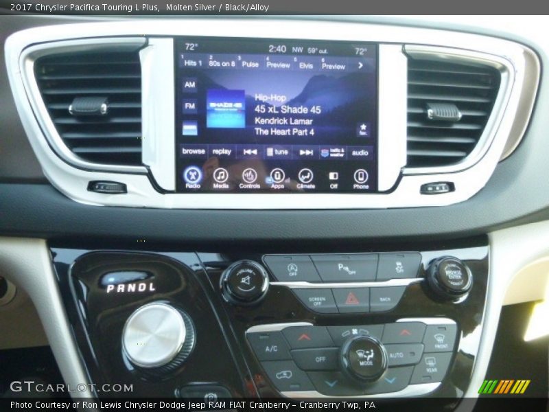 Molten Silver / Black/Alloy 2017 Chrysler Pacifica Touring L Plus