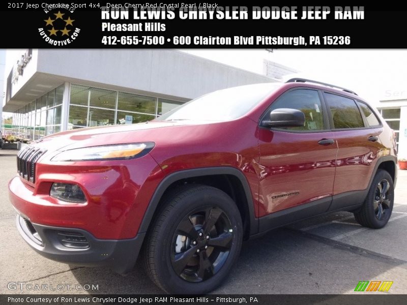 Deep Cherry Red Crystal Pearl / Black 2017 Jeep Cherokee Sport 4x4