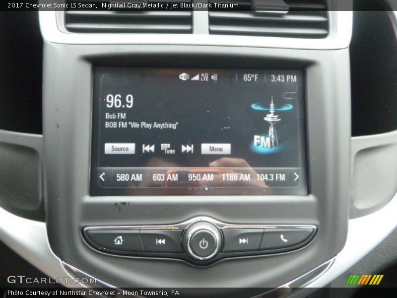 Nightfall Gray Metallic / Jet Black/Dark Titanium 2017 Chevrolet Sonic LS Sedan