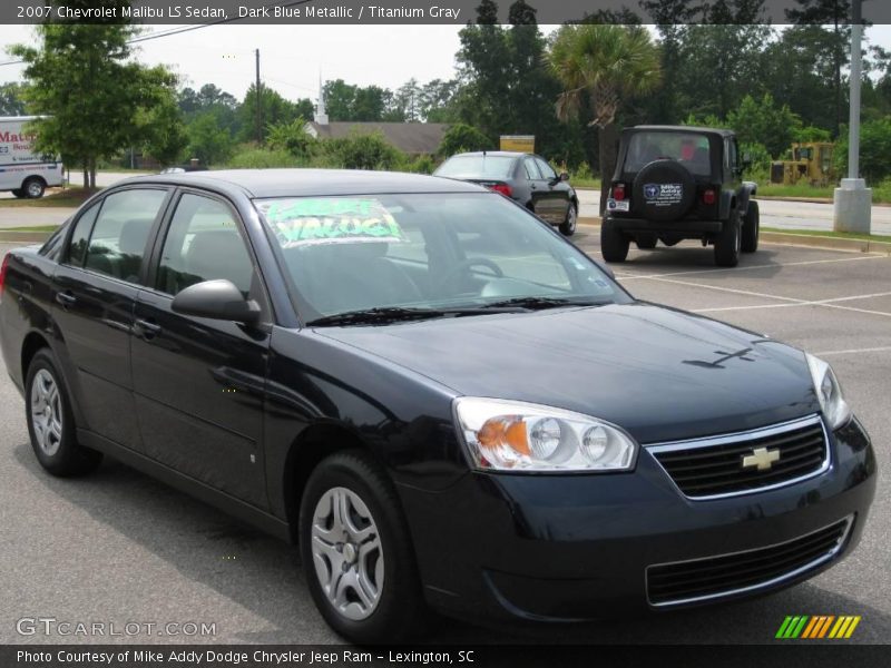 Dark Blue Metallic / Titanium Gray 2007 Chevrolet Malibu LS Sedan