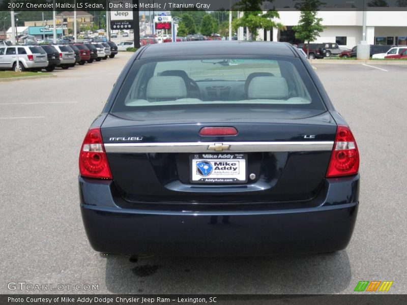 Dark Blue Metallic / Titanium Gray 2007 Chevrolet Malibu LS Sedan