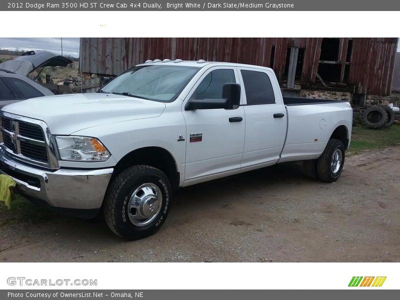 Bright White / Dark Slate/Medium Graystone 2012 Dodge Ram 3500 HD ST Crew Cab 4x4 Dually