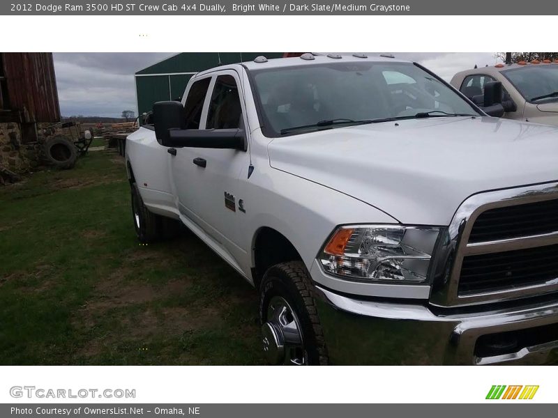 Bright White / Dark Slate/Medium Graystone 2012 Dodge Ram 3500 HD ST Crew Cab 4x4 Dually