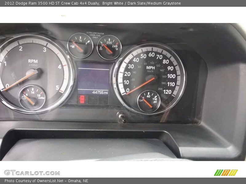 Bright White / Dark Slate/Medium Graystone 2012 Dodge Ram 3500 HD ST Crew Cab 4x4 Dually