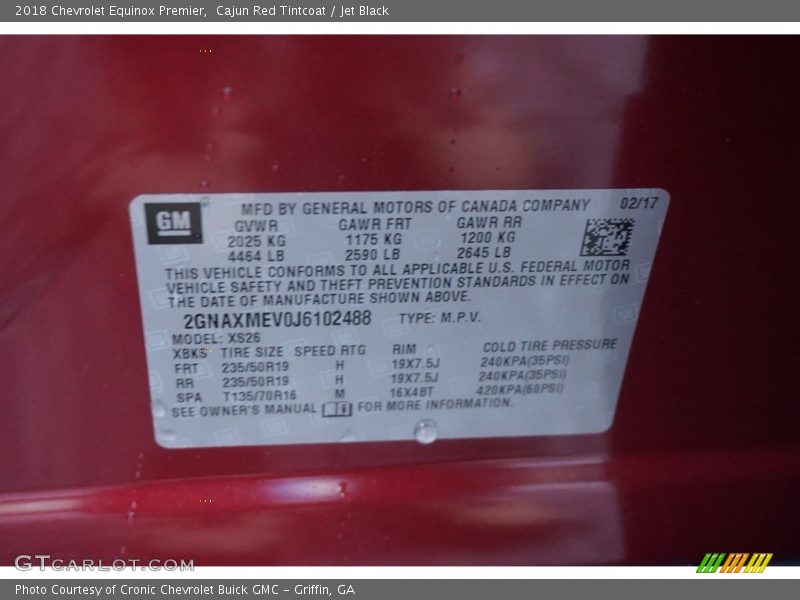 Cajun Red Tintcoat / Jet Black 2018 Chevrolet Equinox Premier