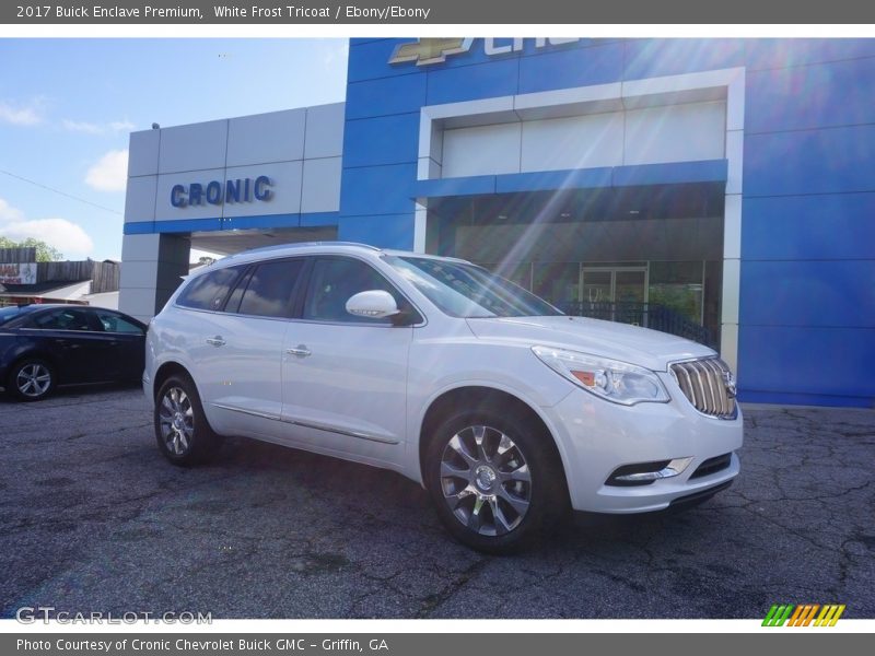 White Frost Tricoat / Ebony/Ebony 2017 Buick Enclave Premium