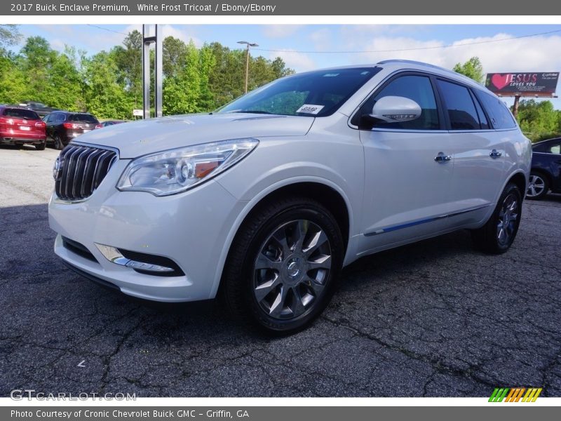 White Frost Tricoat / Ebony/Ebony 2017 Buick Enclave Premium