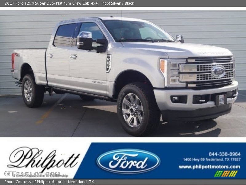 Ingot Silver / Black 2017 Ford F250 Super Duty Platinum Crew Cab 4x4