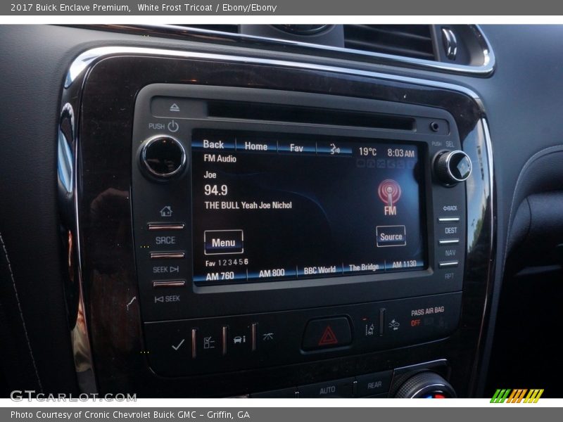 White Frost Tricoat / Ebony/Ebony 2017 Buick Enclave Premium