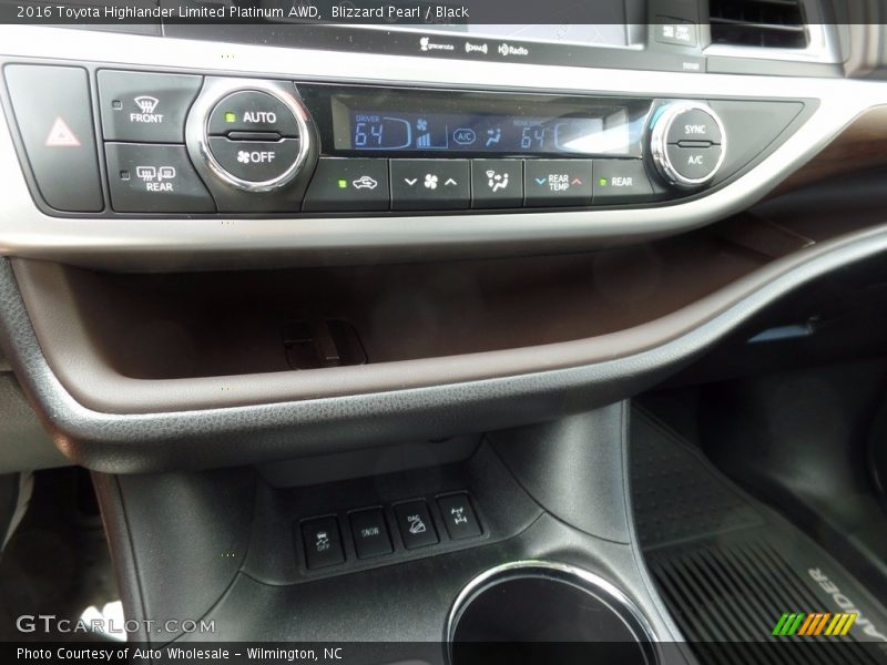 Blizzard Pearl / Black 2016 Toyota Highlander Limited Platinum AWD