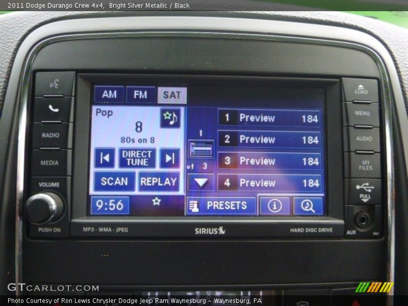 Bright Silver Metallic / Black 2011 Dodge Durango Crew 4x4