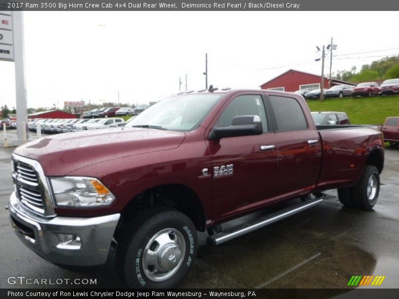 Delmonico Red Pearl / Black/Diesel Gray 2017 Ram 3500 Big Horn Crew Cab 4x4 Dual Rear Wheel