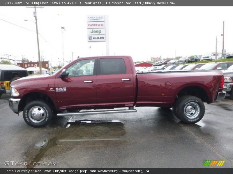 Delmonico Red Pearl / Black/Diesel Gray 2017 Ram 3500 Big Horn Crew Cab 4x4 Dual Rear Wheel