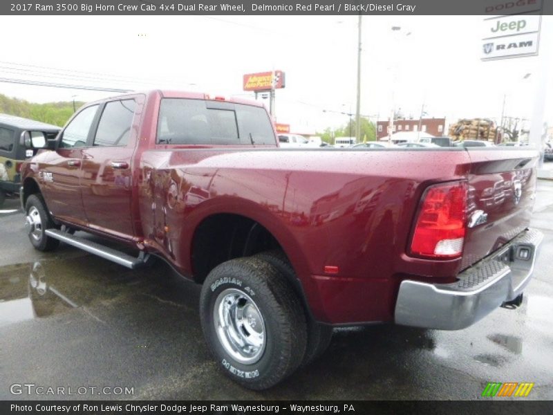 Delmonico Red Pearl / Black/Diesel Gray 2017 Ram 3500 Big Horn Crew Cab 4x4 Dual Rear Wheel