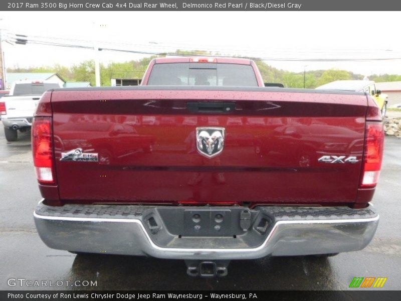 Delmonico Red Pearl / Black/Diesel Gray 2017 Ram 3500 Big Horn Crew Cab 4x4 Dual Rear Wheel