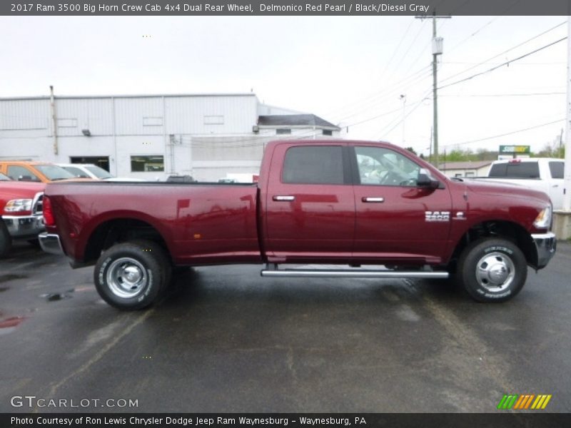 Delmonico Red Pearl / Black/Diesel Gray 2017 Ram 3500 Big Horn Crew Cab 4x4 Dual Rear Wheel