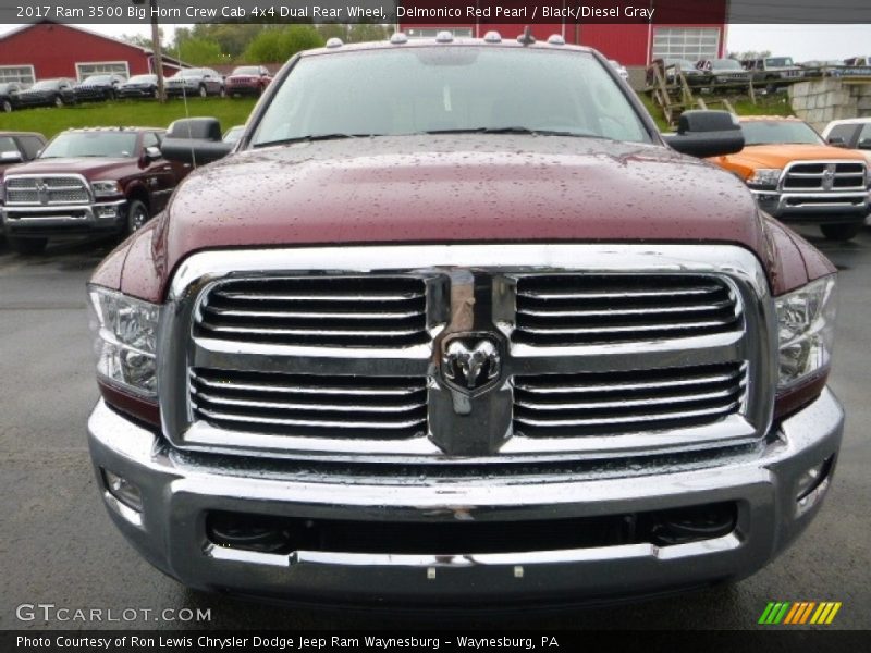 Delmonico Red Pearl / Black/Diesel Gray 2017 Ram 3500 Big Horn Crew Cab 4x4 Dual Rear Wheel