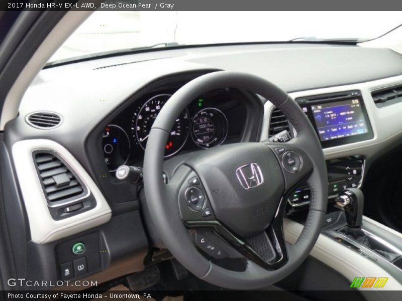 Deep Ocean Pearl / Gray 2017 Honda HR-V EX-L AWD