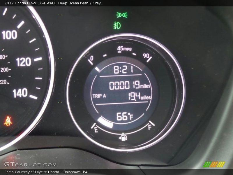 Deep Ocean Pearl / Gray 2017 Honda HR-V EX-L AWD