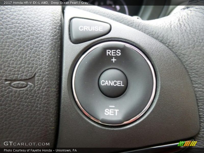 Deep Ocean Pearl / Gray 2017 Honda HR-V EX-L AWD